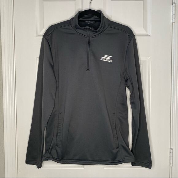 SKECHERS Mens Quarter Zip Pullover Kangaroo Pocket Stretch Sweatshirt Size Large - Picture 1 of 5